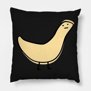 Cute Silly Simple Minimalist Pastel Yellow Bird Duck Thing on Yellow Pillow