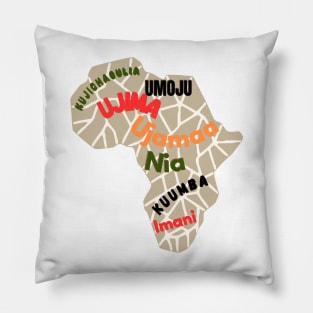 Kwanzaa African Continent Map  ( brown) Pillow