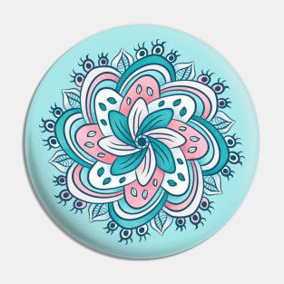 Flower Mandala With Hidden Eyes Pin