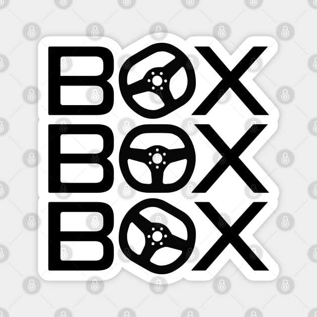 "Box Box Box" F1 Steering Wheel Design Magnet by DavidSpeedDesign