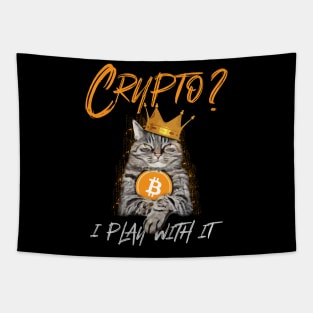 Cat Holding Bitcoin Tapestry