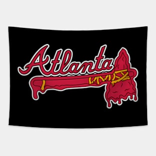 Atlanta Baseball Melting Blood Tomahawk Tapestry