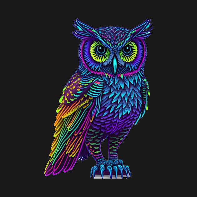 Holographic colorful cute Owl by halazidan