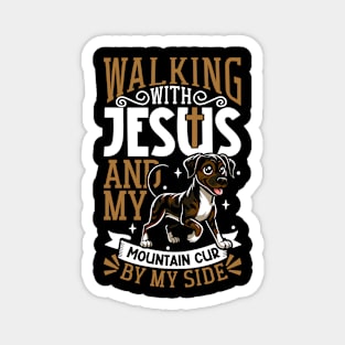 Jesus and dog - Mountain Cur Magnet