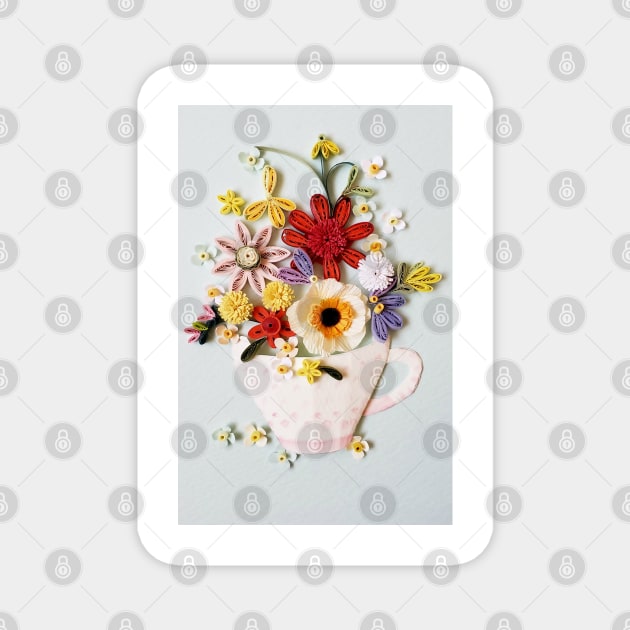 Printed Tea pot flower Magnet by solsolyi