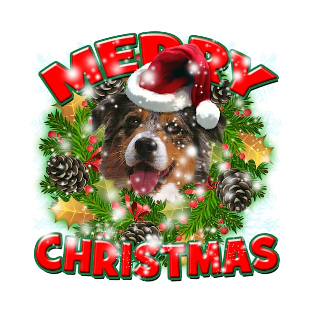 Merry Christmas Aussie Dog Gift by Just Another Shirt