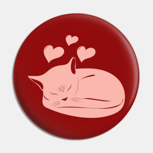 Kitten with hearts Pin