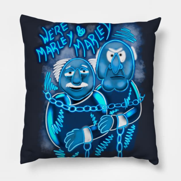 Muppet Christmas Carol We’re Marley & Marley Pillow by Jamie Collins