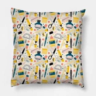 Back to School Supplies Pattern Pillow
