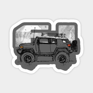 Toyota FJ Cruiser - Sketch artist Profile, best gift for FJ's Dad, Mom birthday gift, off road T-Shirt Magnet