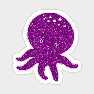 Cute Purple Octopus Drawing Magnet