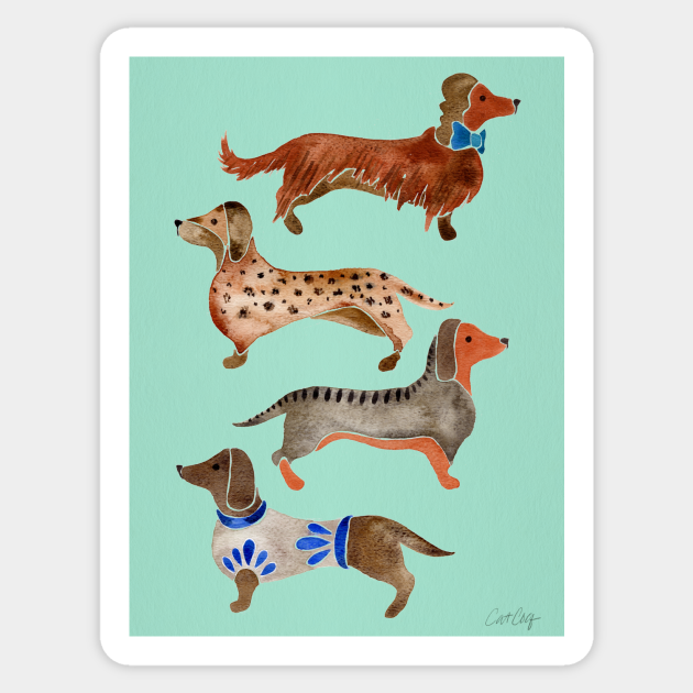 Blue Dachshunds - Dogs - Sticker