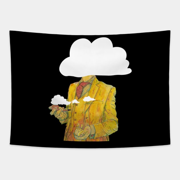 Futurists have their heads in the clouds Tapestry by A N Illustration