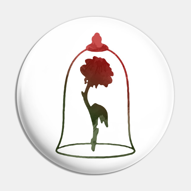 Rose Inspired Silhouette Beauty And The Beast Pin Teepublic Au