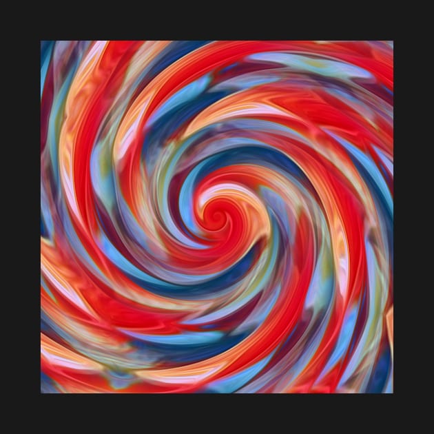 shades of blue scarlet and red spiral design by mister-john