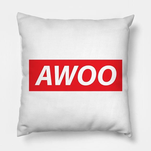 Awoo Wolf Furry Furries Wolves Logo Pillow by Mellowdellow