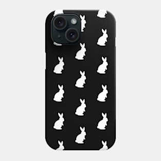 Rabbit Silhouette Pattern (white/black) Phone Case