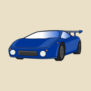 Blue sports car with airfoil illustration T-Shirt