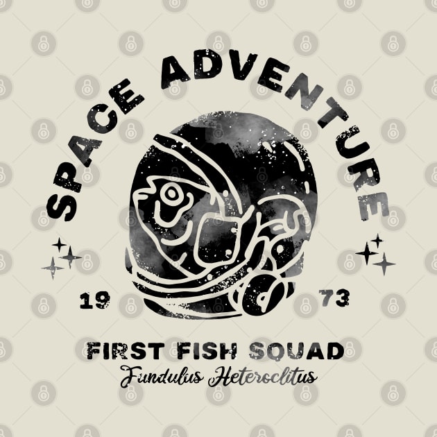 Space Traveller Fish Vintage Design by okpinsArtDesign