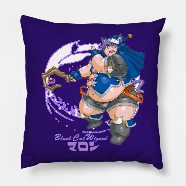 BlackCatWizard Pillow by kumapon