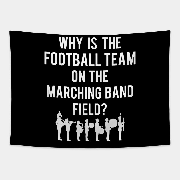 Football Team On The Band Field Funny Football Tapestry