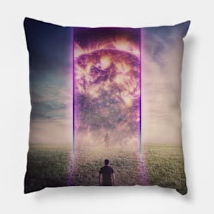 neon portal Pillow