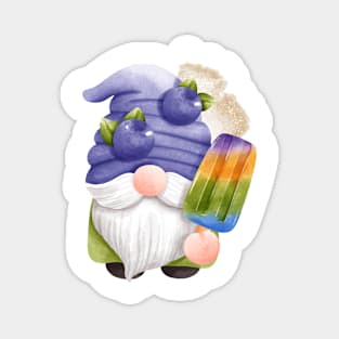 Chillin' with Gnomies: A Frosty Popsicle Adventure (Blueberry/Black) Magnet