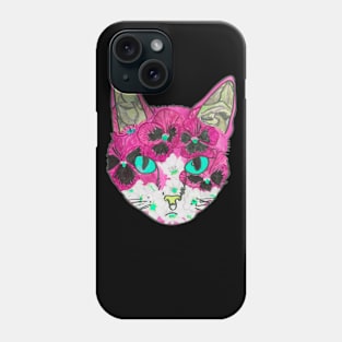 Pink floral kitty Phone Case