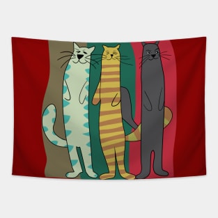 three funny cats Tapestry