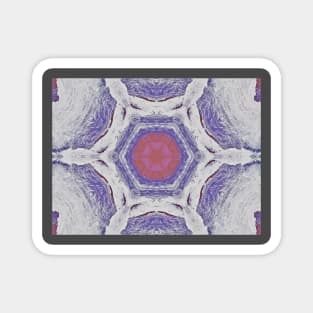 Purple and White Snowflake Pattern Mosaic Magnet