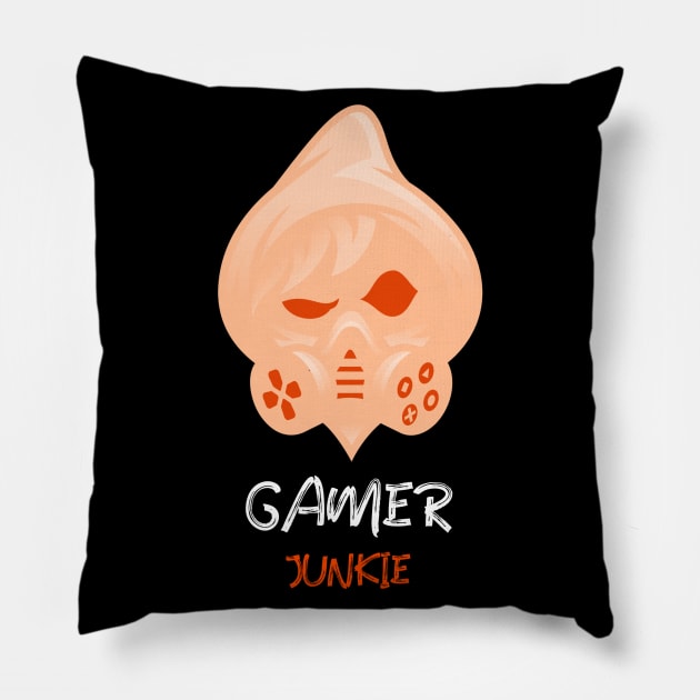 Gamer Junkie Pillow by BeeBeeTees