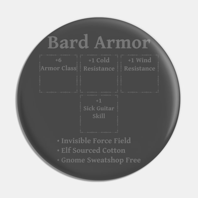 Bard Armor: Role Playing DND 5e Pathfinder RPG Tabletop RNG Pin by rayrayray90