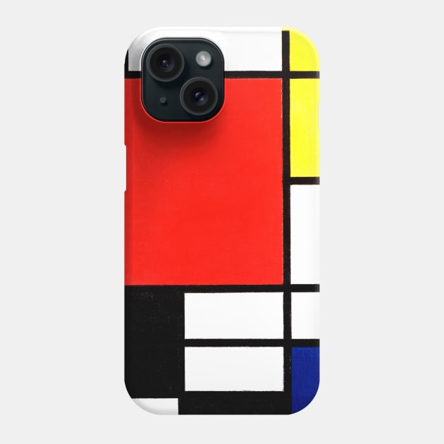 Mondrian Composition with Red, Yellow, Blue, and Black Phone Case by Brasilia Catholic