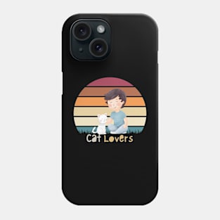 cat lover boy Phone Case