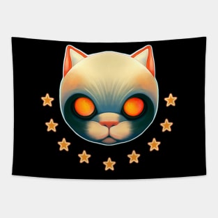 Creepy space cat Tapestry