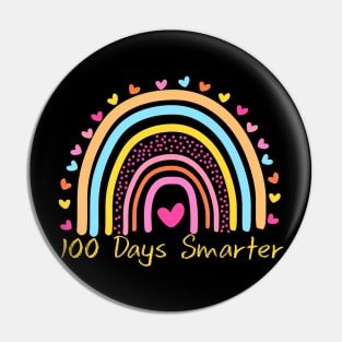 100Th Day Of School Teacher 100 Days Smarter Rainbow Pin