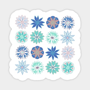 Bluish Summer Flowers Magnet