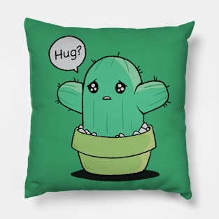 Cute Baby Cactus Asks for a Hug Pillow