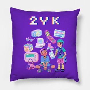 Retro 90s and Y2K Collage: Vintage Looks + Vibes Pillow