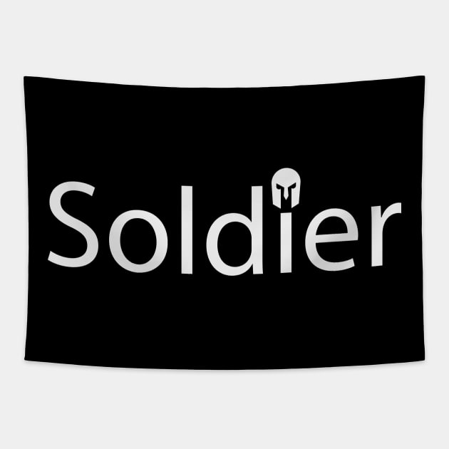 Soldier creative text design Tapestry by BL4CK&WH1TE 