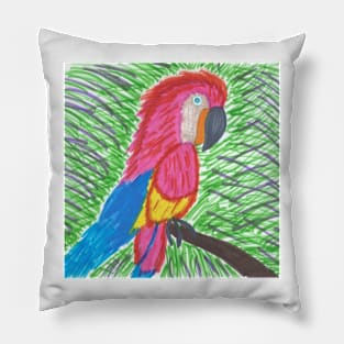 Pink Bird of Tropical Paradise Pillow