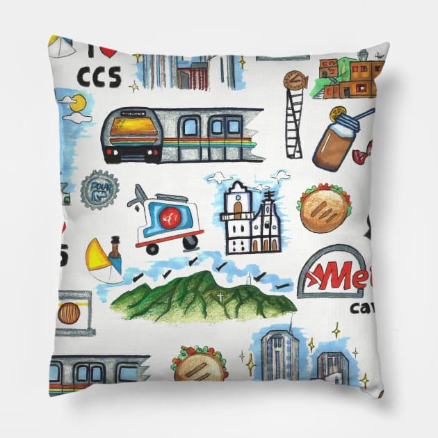 Caracas City Pillow by Art_incolours