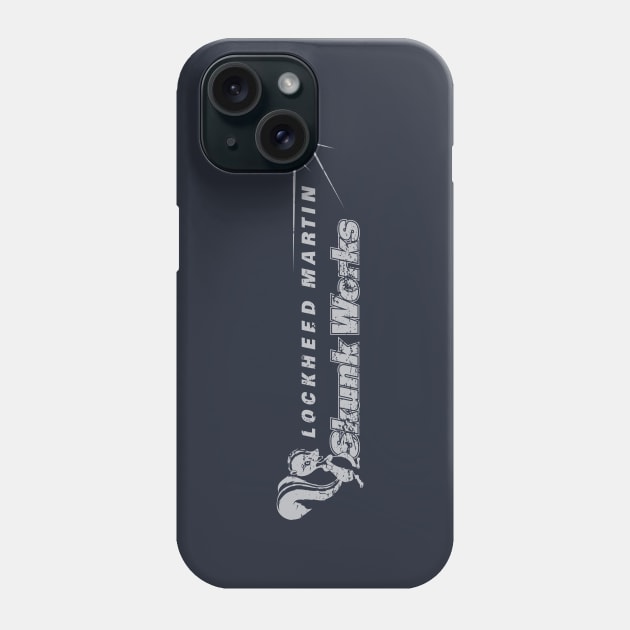 Lockheed Martin Skunk Works Logo (white, aged and weathered) Phone Case by GraphicGibbon