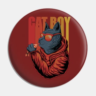 Cat boy eyeglasses Pin