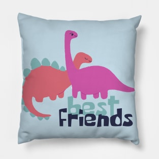 Best Friends cute pink dinosaurs Pillow