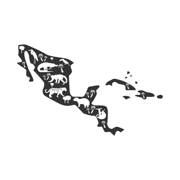 Central America Wildlife Map by Urban_Vintage