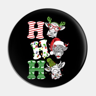 Cow Ho Ho Ho Christmas Shirt, Cow Christmas Shirt Pin