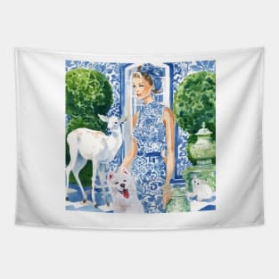 The world in blue and white Tapestry