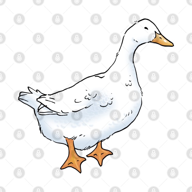 White Pekin Duck by E. Leary Art