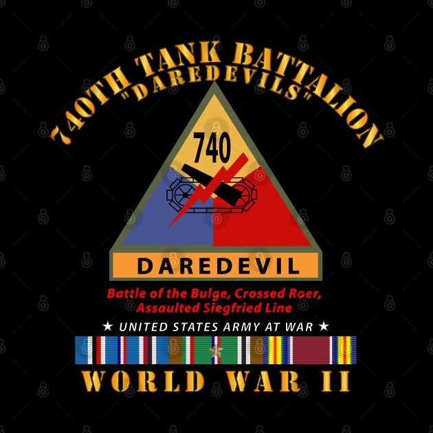 740th Tank Battalion - Daredevils w SSI Name Tape WWII  EU SVC by twix123844